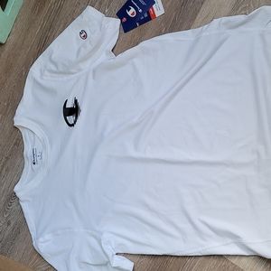 Champion Wicking Anti Odor Breathable White Tee Size Medium NWT